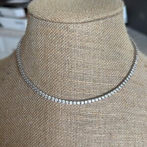 SHYMI Cubic Zirconia Sterling Silver Tennis Necklace